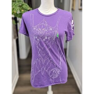 Neon Genesis Evangelion Anime S Purple Graphic T Shirt EVA-01 Test Type Lineart
